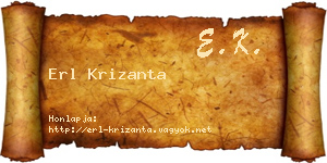 Erl Krizanta névjegykártya